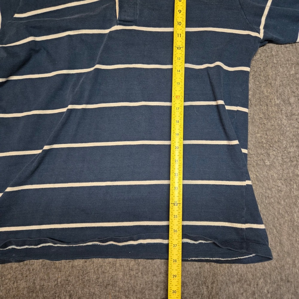 Vintage Gant The Rugger Rugby Shirt Mens 1X Blue Striped Long Sleeve Cotton USA - Picture 5 of 6